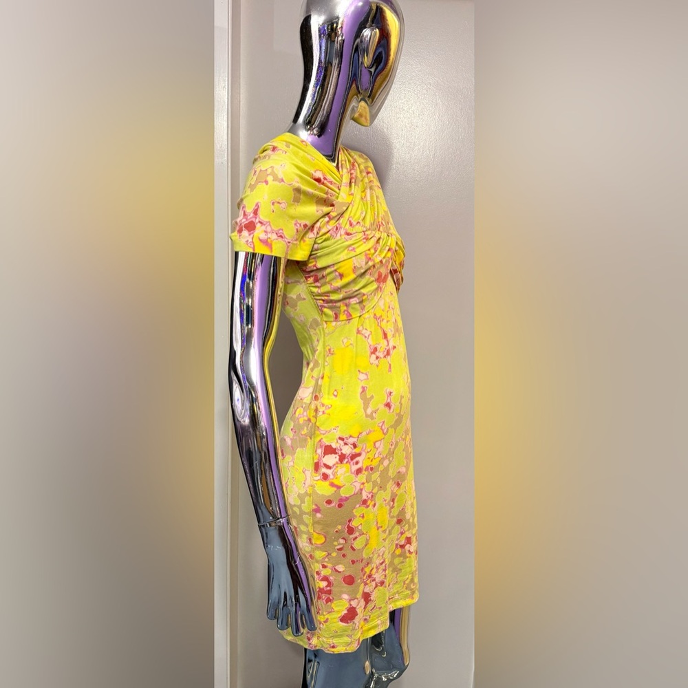 🏖️Summer Sale: Carven Yellow + Pink Dress w/Multi-coloured accents - Picture 2 of 5
